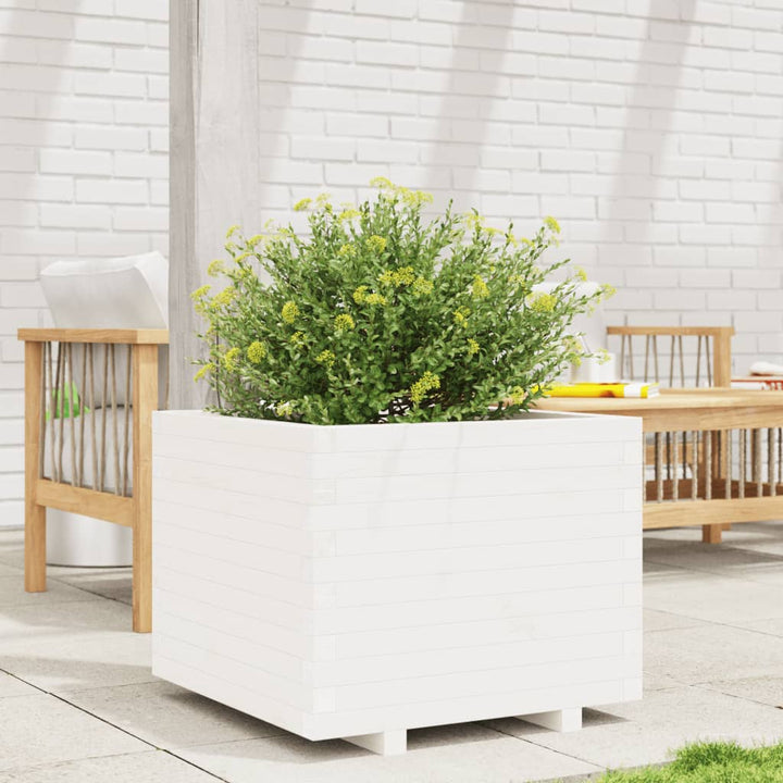 Odlingslåda Vit 60X60X49,5 Cm Massiv Furu
