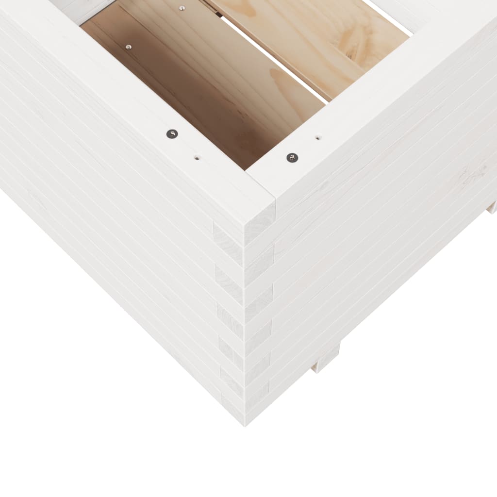 Odlingslåda Vit 60X60X49,5 Cm Massiv Furu