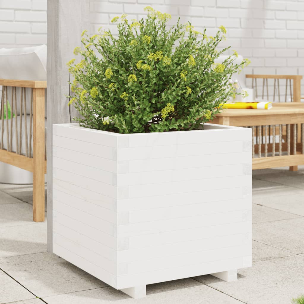 Odlingslåda Vit 60X60X49,5 Cm Massiv Furu