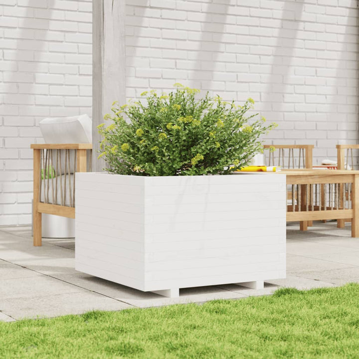 Odlingslåda Vit 70X70X49,5 Cm Massiv Furu
