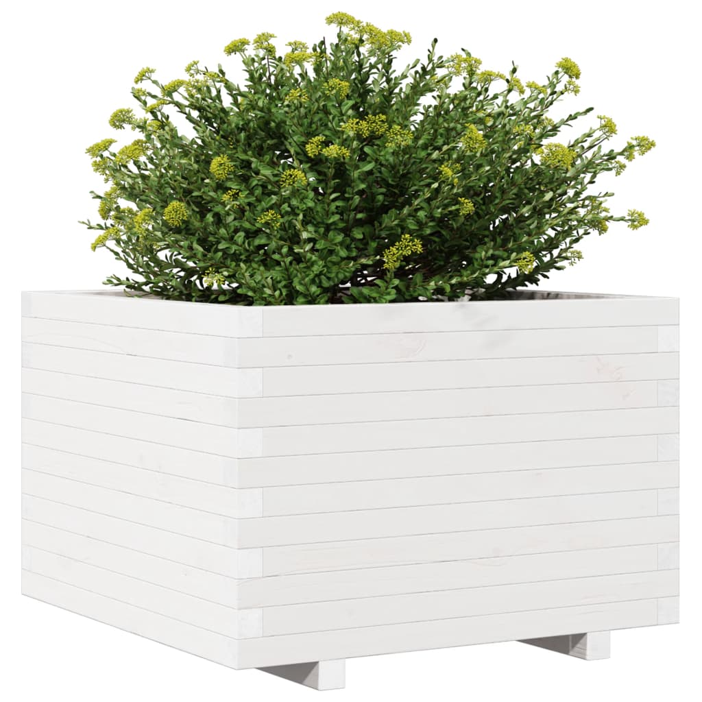 Odlingslåda Vit 70X70X49,5 Cm Massiv Furu