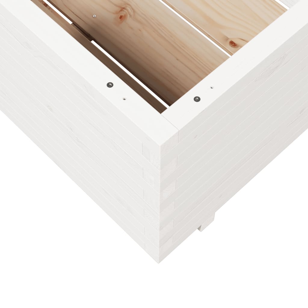 Odlingslåda Vit 70X70X49,5 Cm Massiv Furu