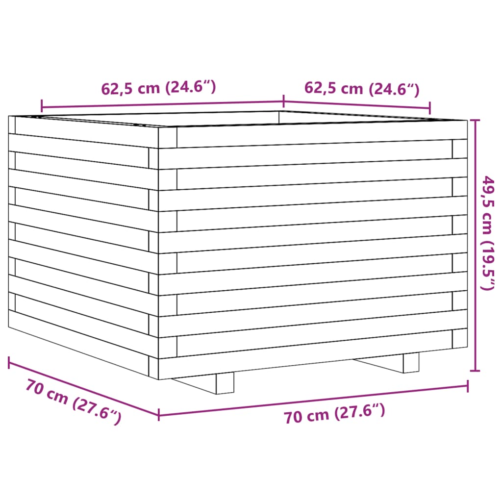 Odlingslåda 70X70X49,5 Cm Massivt Douglasträ