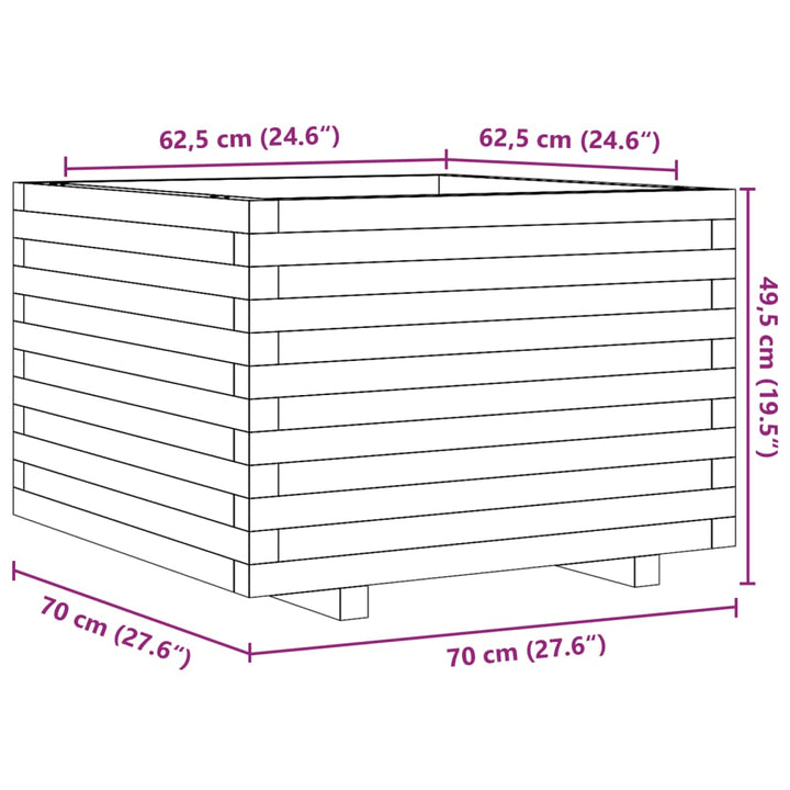Odlingslåda 70X70X49,5 Cm Impregnerat Furu