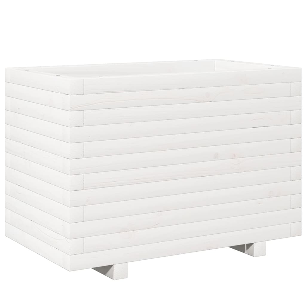 Odlingslåda Vit 70X40X49,5 Cm Massiv Furu