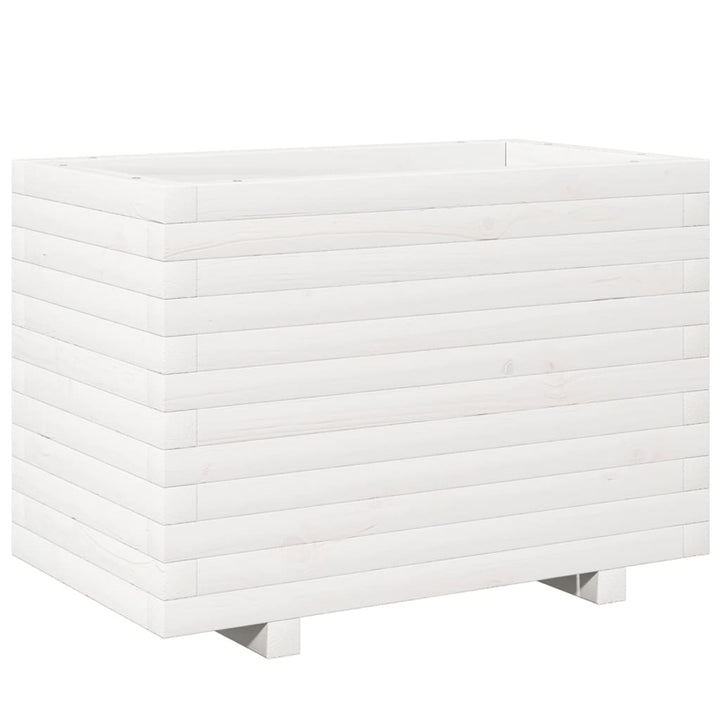 Odlingslåda Vit 70X40X49,5 Cm Massiv Furu