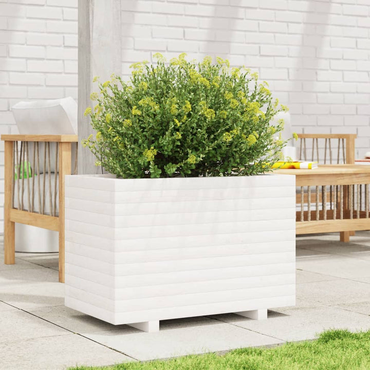 Odlingslåda Vit 70X40X49,5 Cm Massiv Furu