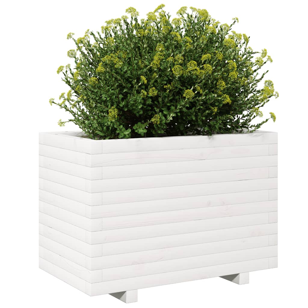 Odlingslåda Vit 70X40X49,5 Cm Massiv Furu
