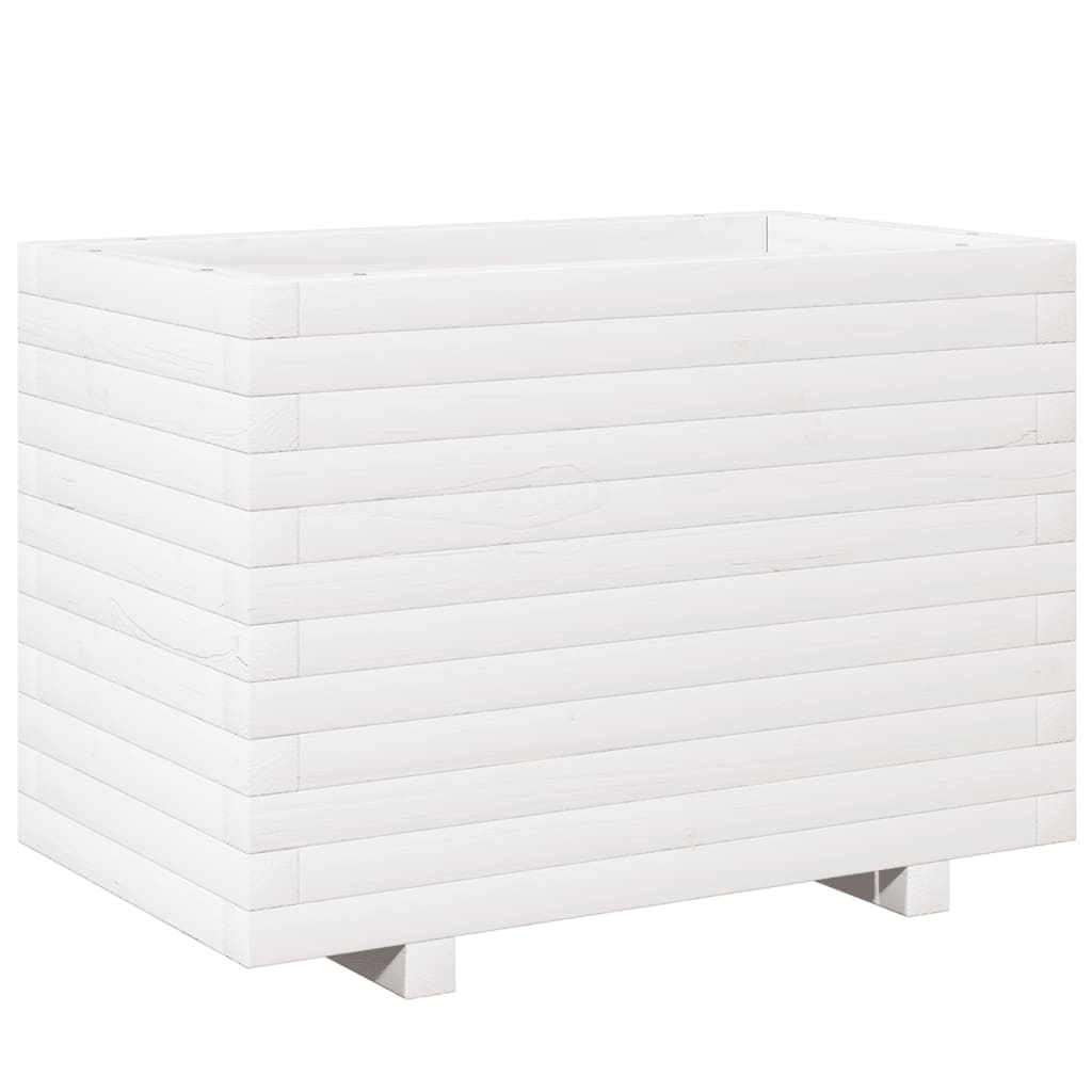 Odlingslåda Vit 70X40X49,5 Cm Massiv Furu