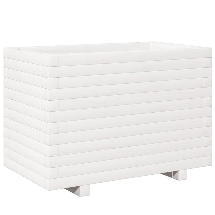 Odlingslåda Vit 70X40X49,5 Cm Massiv Furu