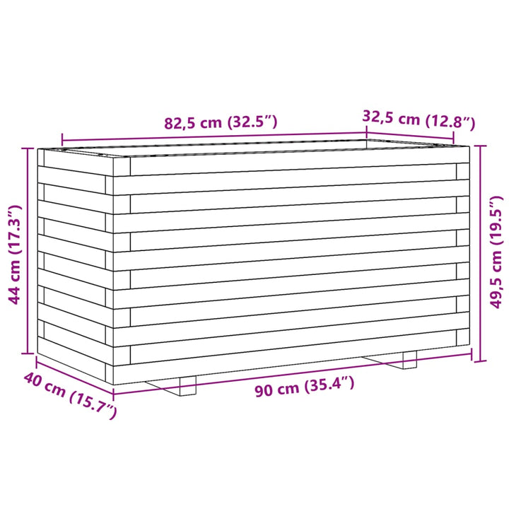 Odlingslåda 90X40X49,5 Cm Massivt Furuträ