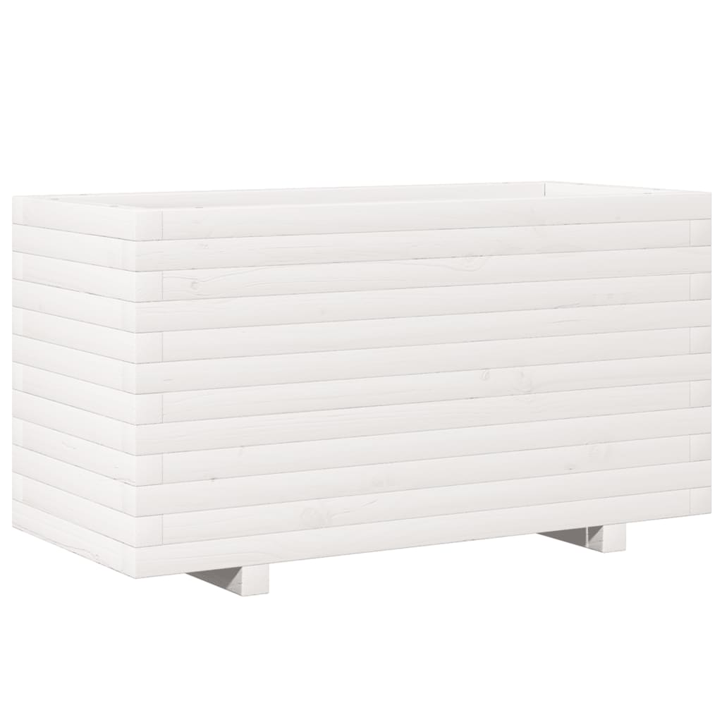 Odlingslåda Vit 90X40X49,5 Cm Massiv Furu