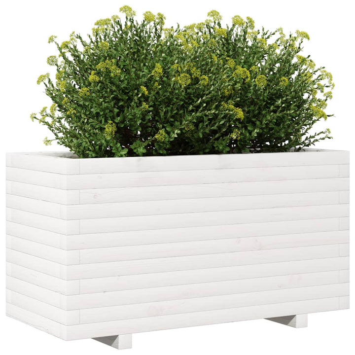Odlingslåda Vit 90X40X49,5 Cm Massiv Furu