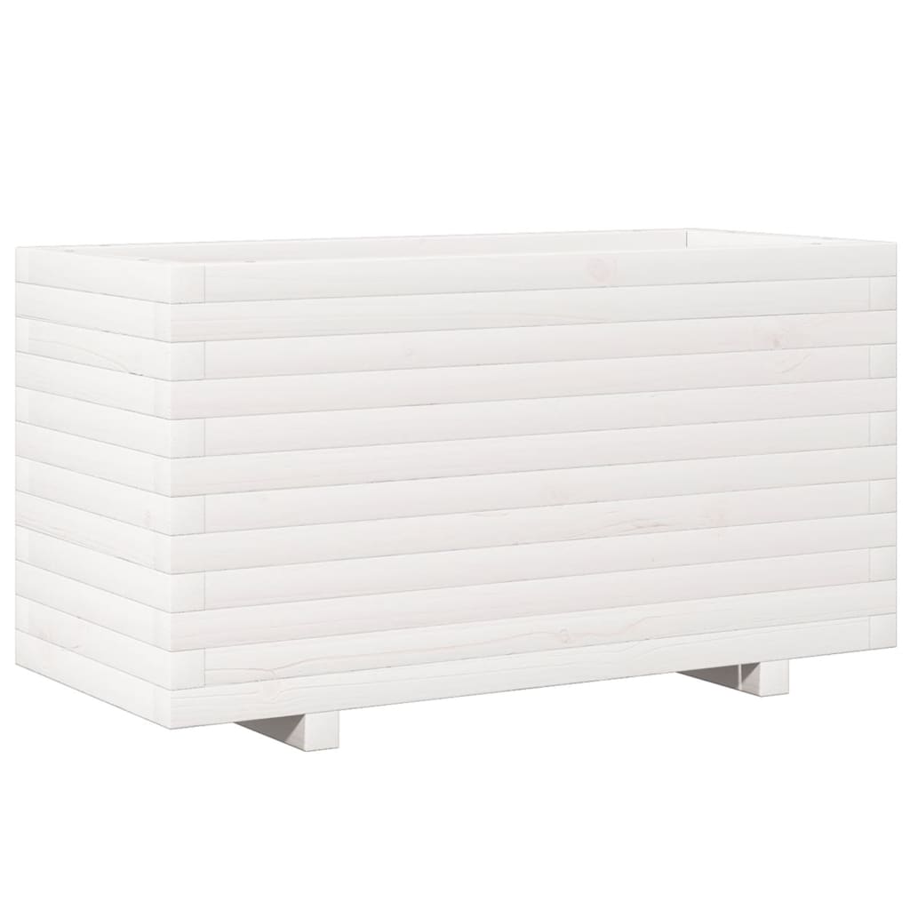 Odlingslåda Vit 90X40X49,5 Cm Massiv Furu