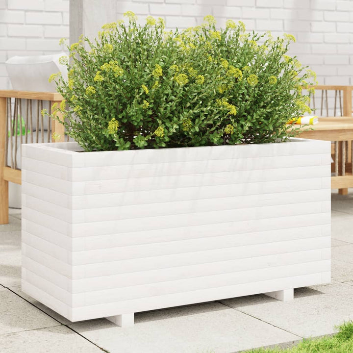 Odlingslåda Vit 90X40X49,5 Cm Massiv Furu