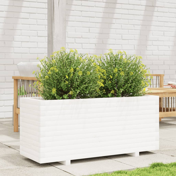 Odlingslåda Vit 110X40X49,5 Cm Massiv Furu