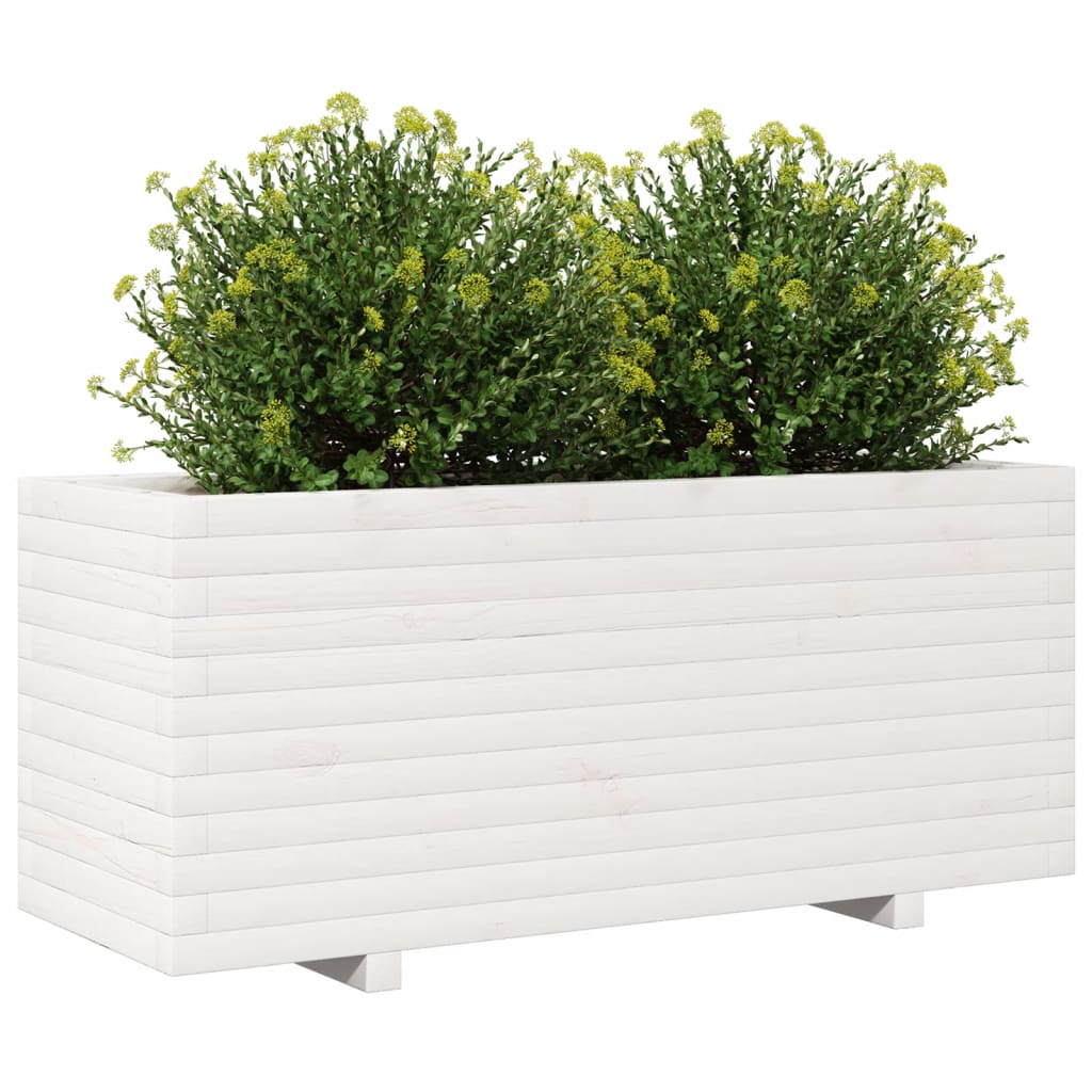 Odlingslåda Vit 110X40X49,5 Cm Massiv Furu
