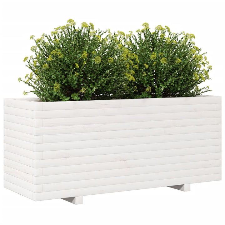 Odlingslåda Vit 110X40X49,5 Cm Massiv Furu