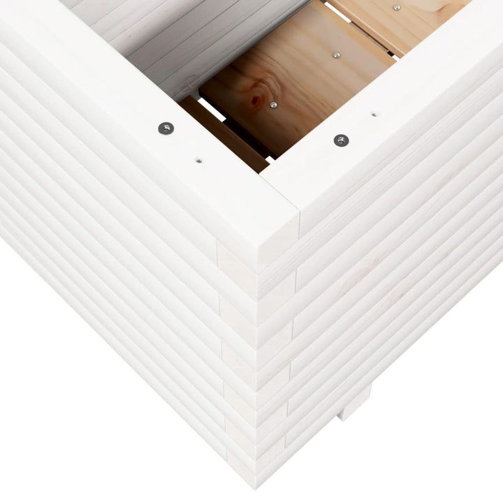 Odlingslåda Vit 110X40X49,5 Cm Massiv Furu
