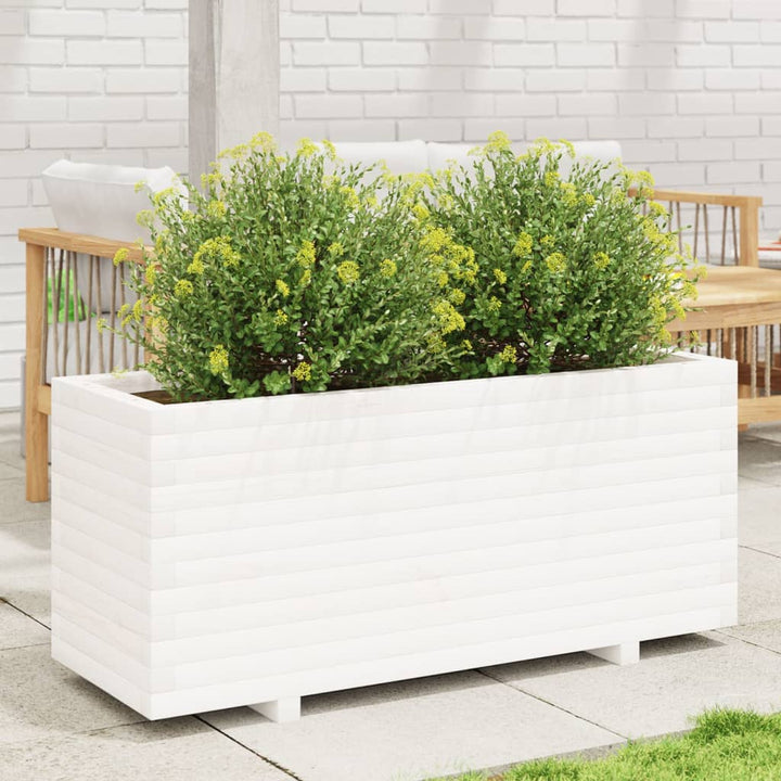 Odlingslåda Vit 110X40X49,5 Cm Massiv Furu