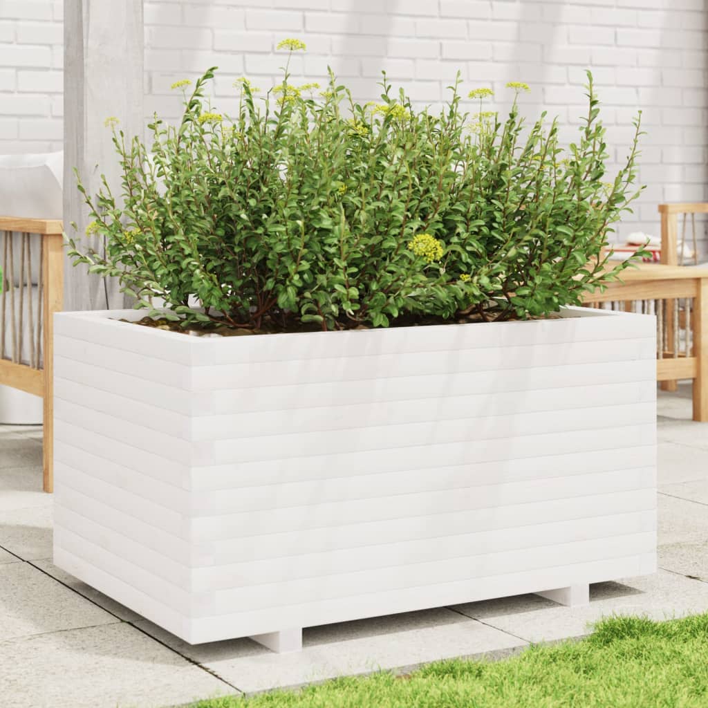 Odlingslåda Vit 90X60X49,5 Cm Massiv Furu