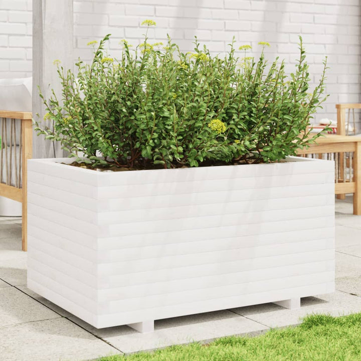 Odlingslåda Vit 90X60X49,5 Cm Massiv Furu