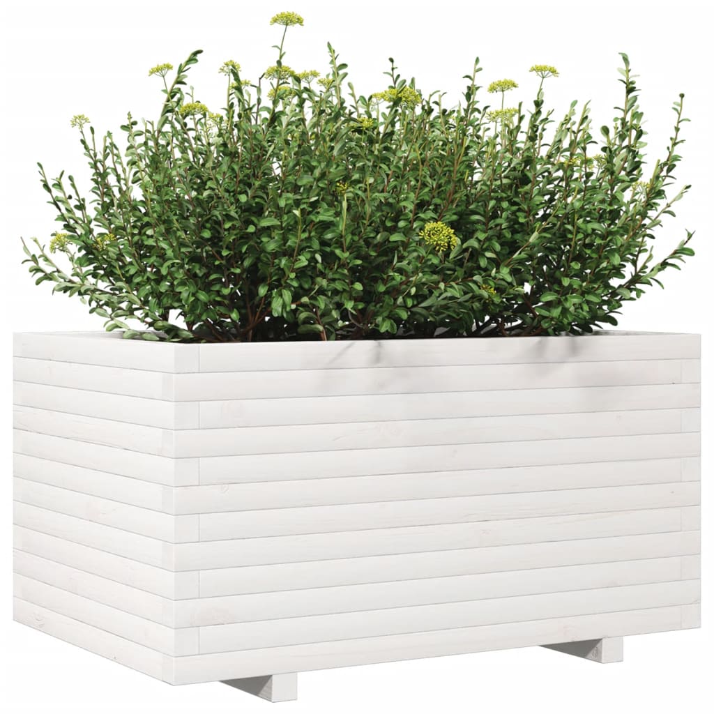 Odlingslåda Vit 90X60X49,5 Cm Massiv Furu