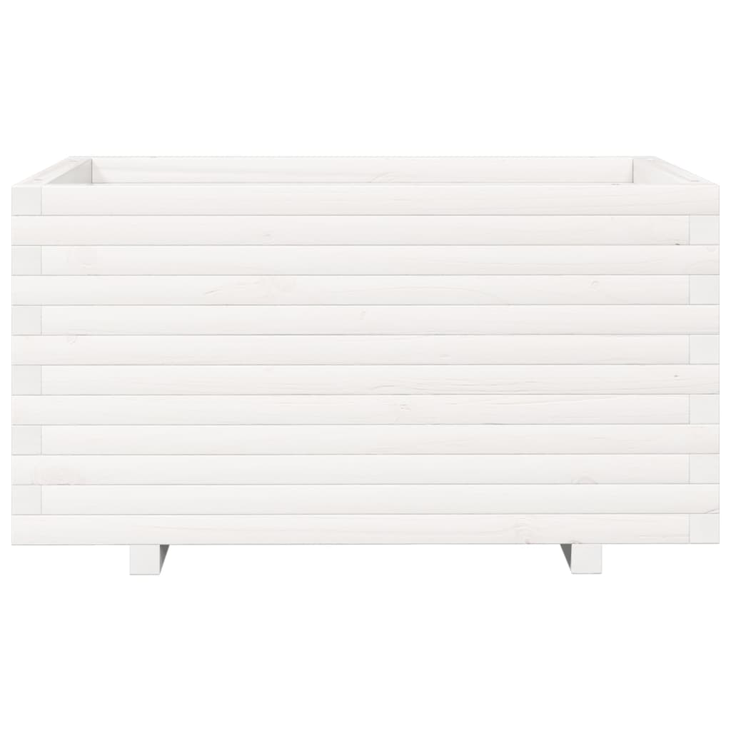Odlingslåda Vit 90X60X49,5 Cm Massiv Furu