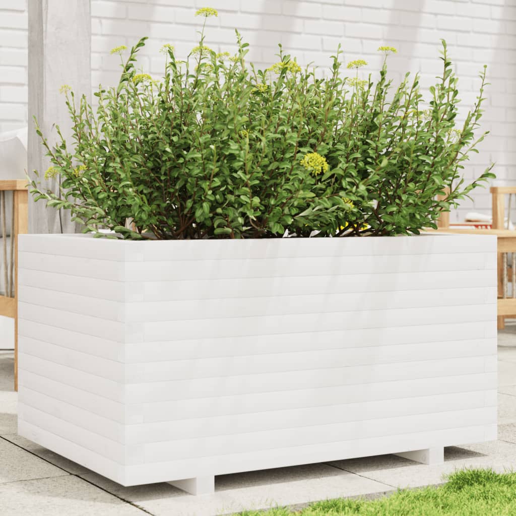 Odlingslåda Vit 90X60X49,5 Cm Massiv Furu