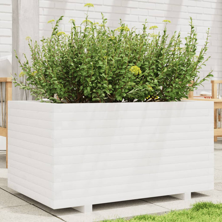 Odlingslåda Vit 90X60X49,5 Cm Massiv Furu
