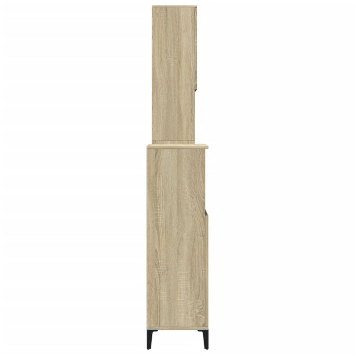 Badrumsmöbler Set 3 Delar Sonoma-Ek Konstruerat Trä
