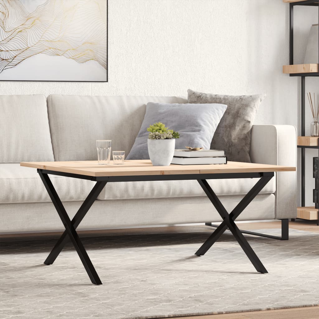 Soffbord Massiv Furu Och Stål