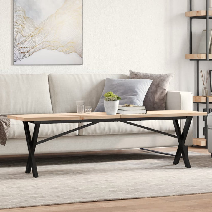 Soffbord Massiv Furu Och Stål