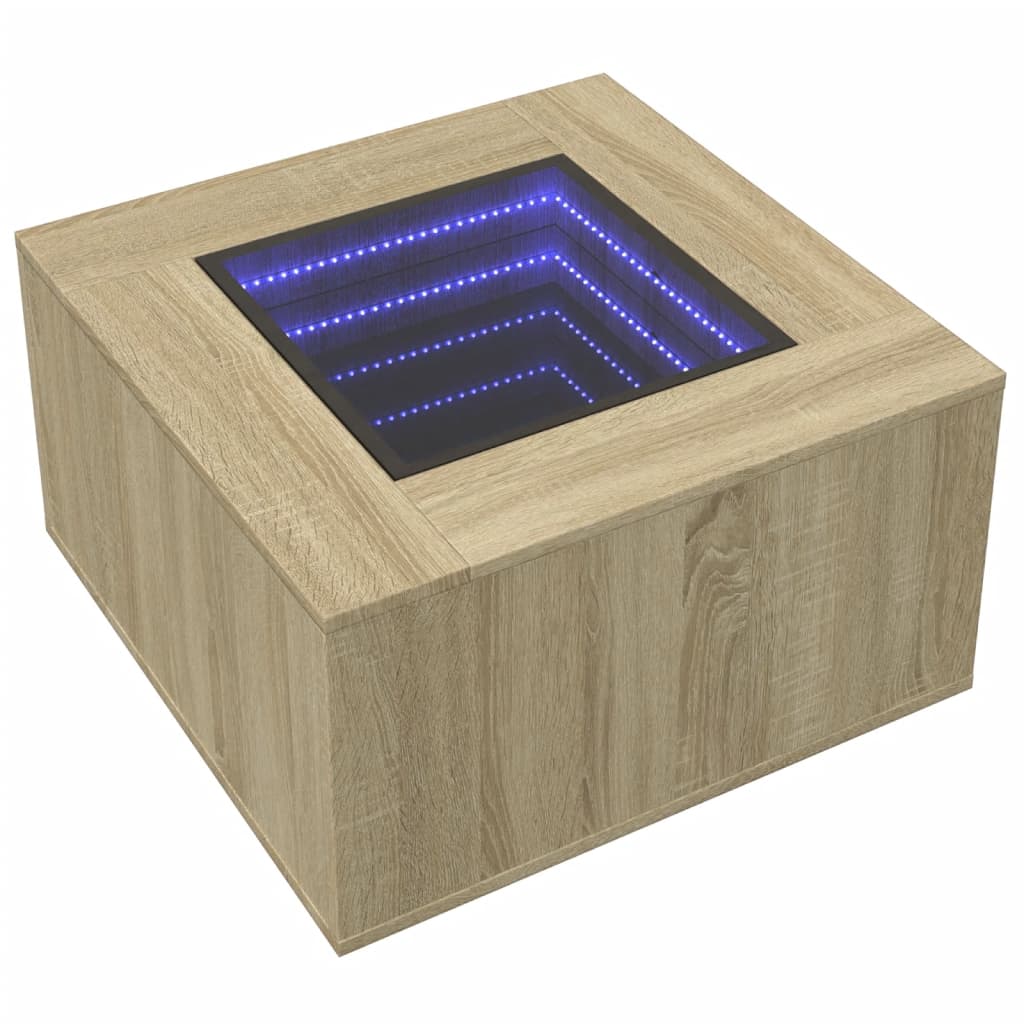 Soffbord Med Leds Sonoma-Ek Konstruerat Trä