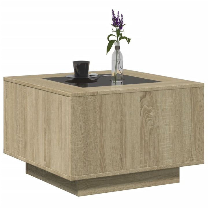 Soffbord Med Leds Sonoma-Ek Konstruerat Trä