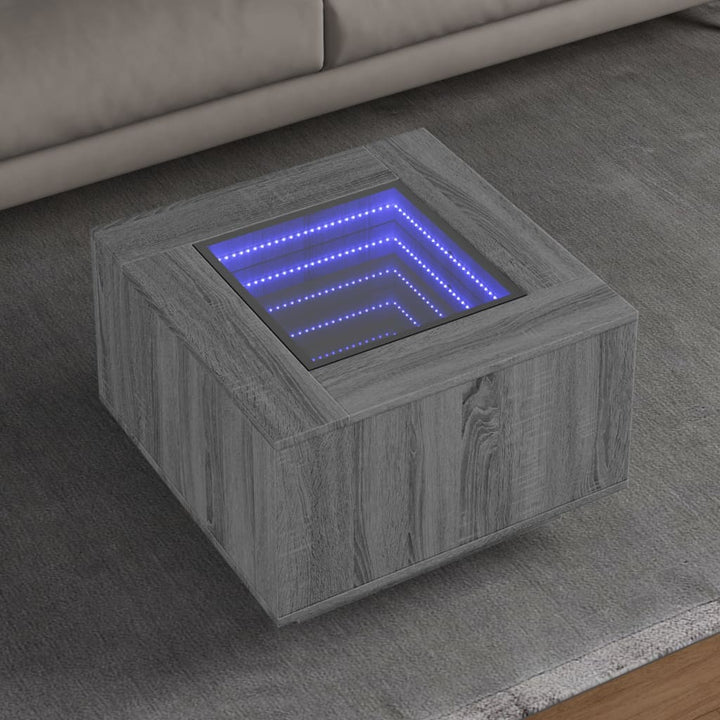 Soffbord Med Leds Sonoma-Ek Konstruerat Trä