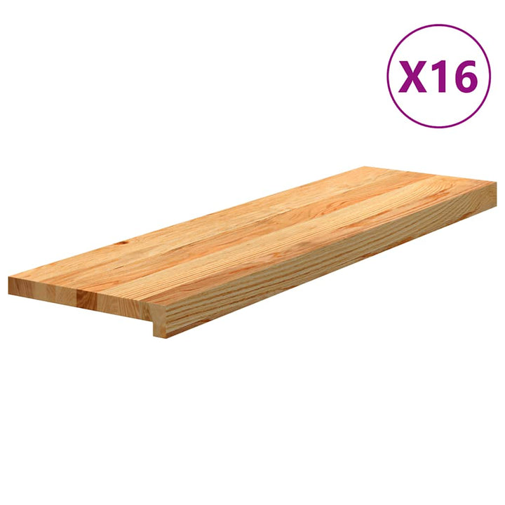 Trappstegsmattor 16 Pcs Brunsvart Massiv Ek