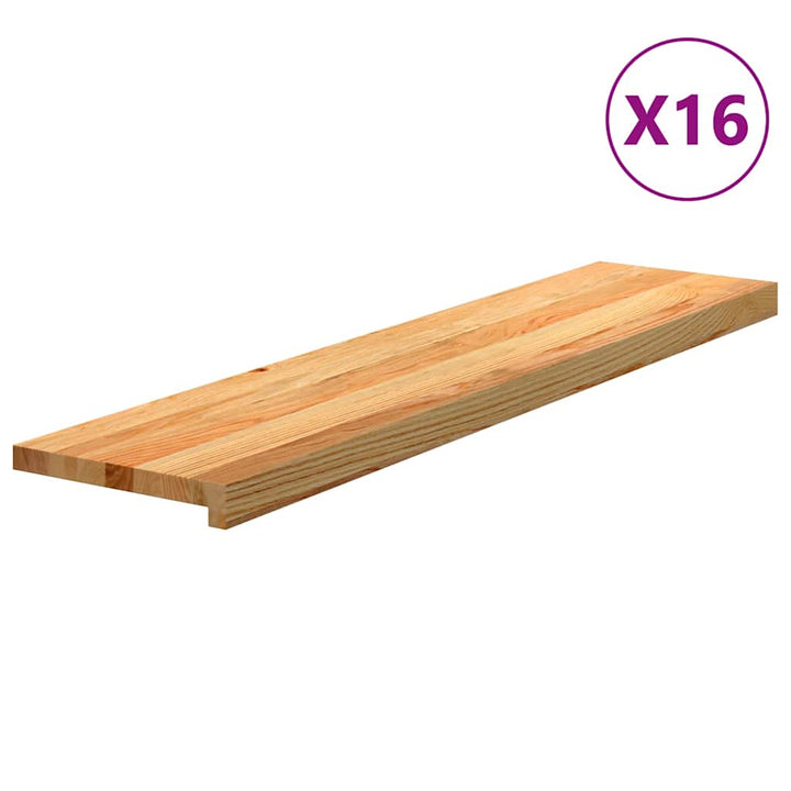 Trappstegsmattor 16 Pcs Brunsvart Massiv Ek