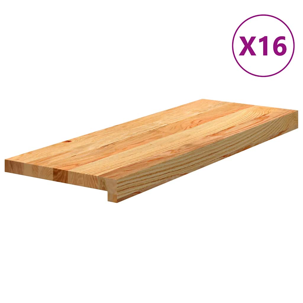 Trappstegsmattor 16 Pcs Brunsvart Massiv Ek