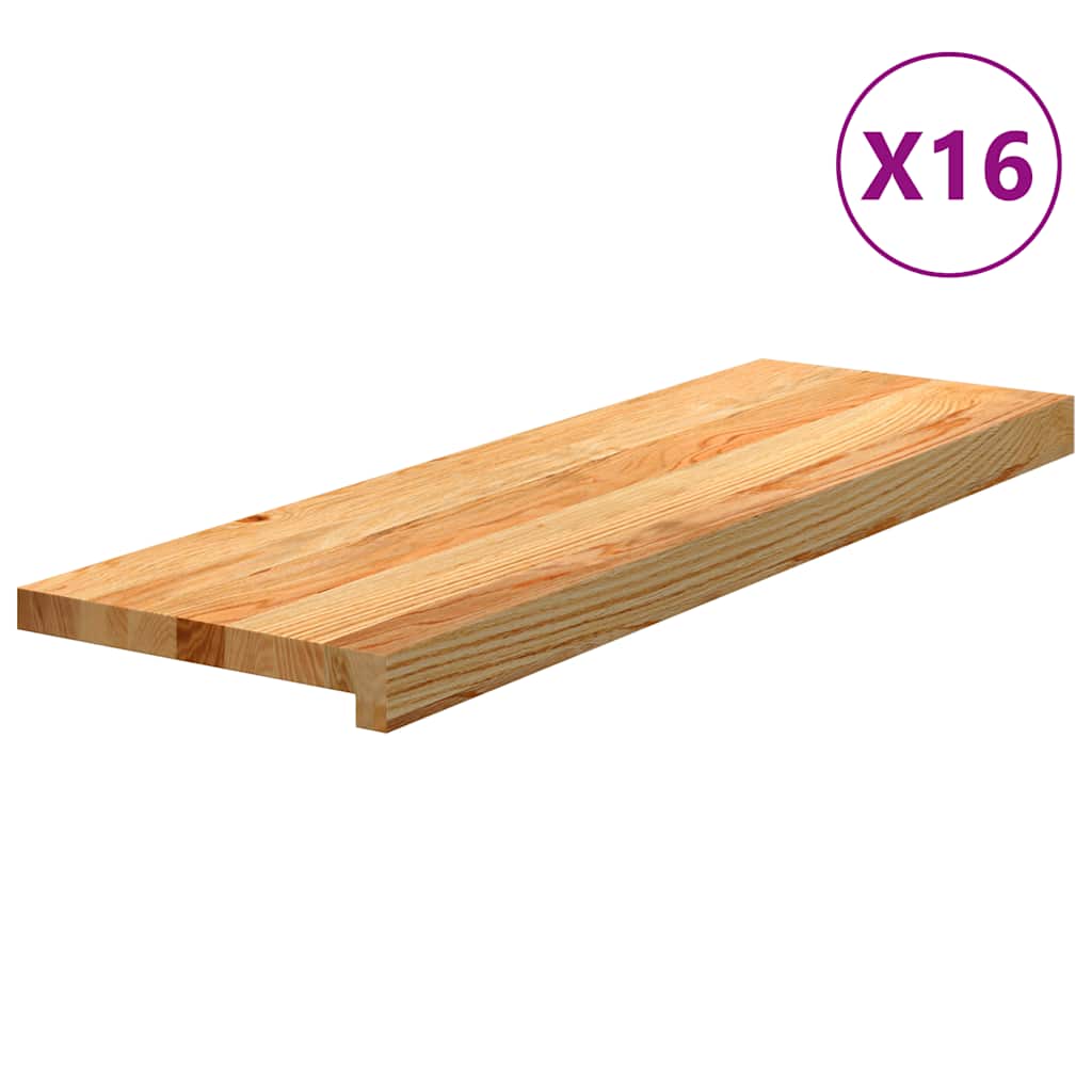 Trappstegsmattor 16 Pcs Brunsvart Massiv Ek