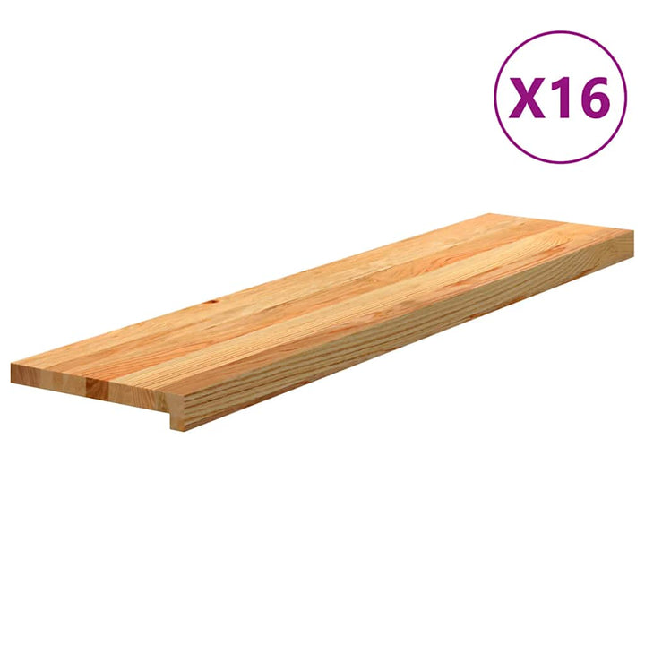Trappstegsmattor 16 Pcs Brunsvart Massiv Ek