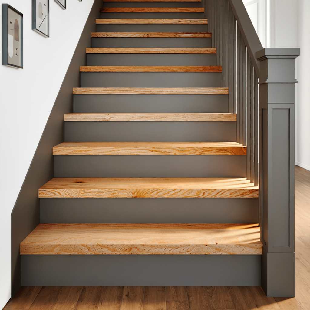 Trappstegsmattor 16 Pcs Brunsvart Massiv Ek