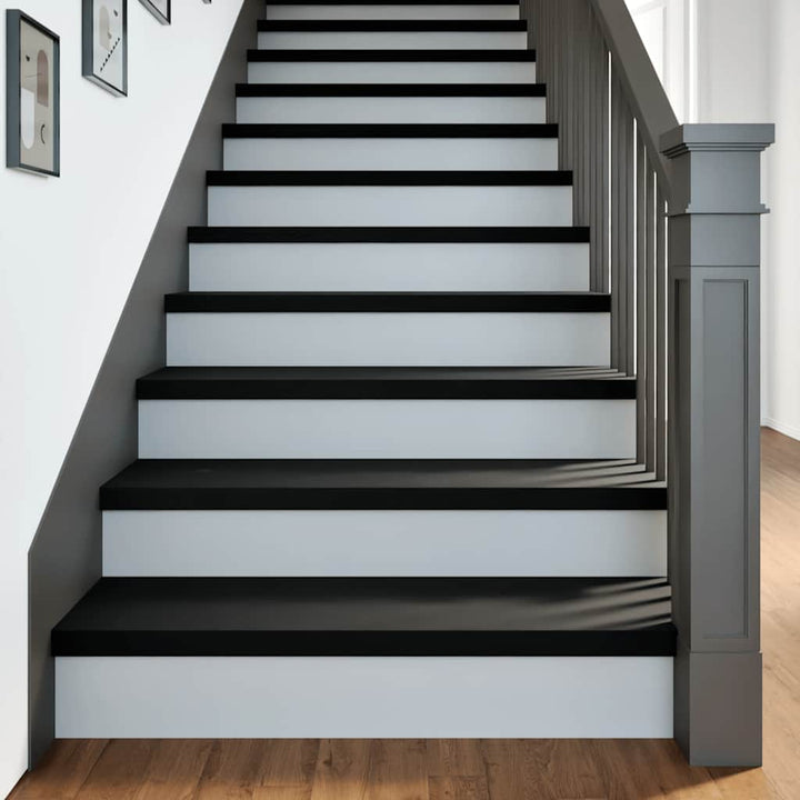 Trappstegsmattor 16 Pcs Brunsvart Massiv Ek