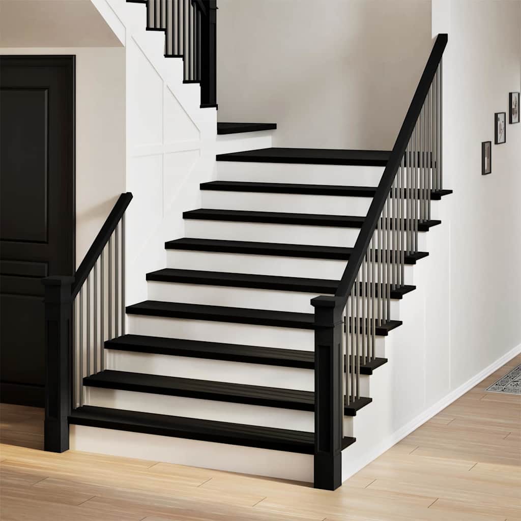 Trappstegsmattor 16 Pcs Brunsvart Massiv Ek