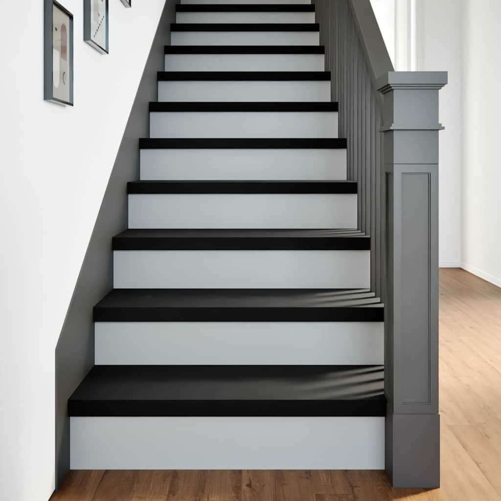 Trappstegsmattor 16 Pcs Brunsvart Massiv Ek