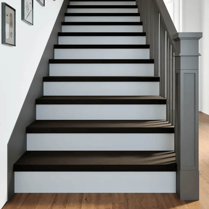 Trappstegsmattor 16 Pcs Brunsvart Massiv Ek