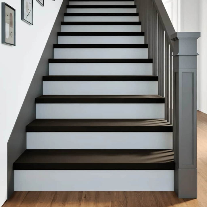 Trappstegsmattor 16 Pcs Brunsvart Massiv Ek
