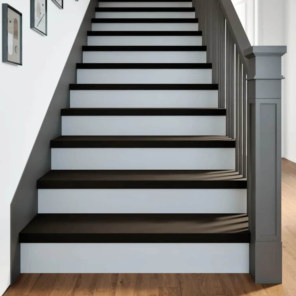 Trappstegsmattor 16 Pcs Brunsvart Massiv Ek