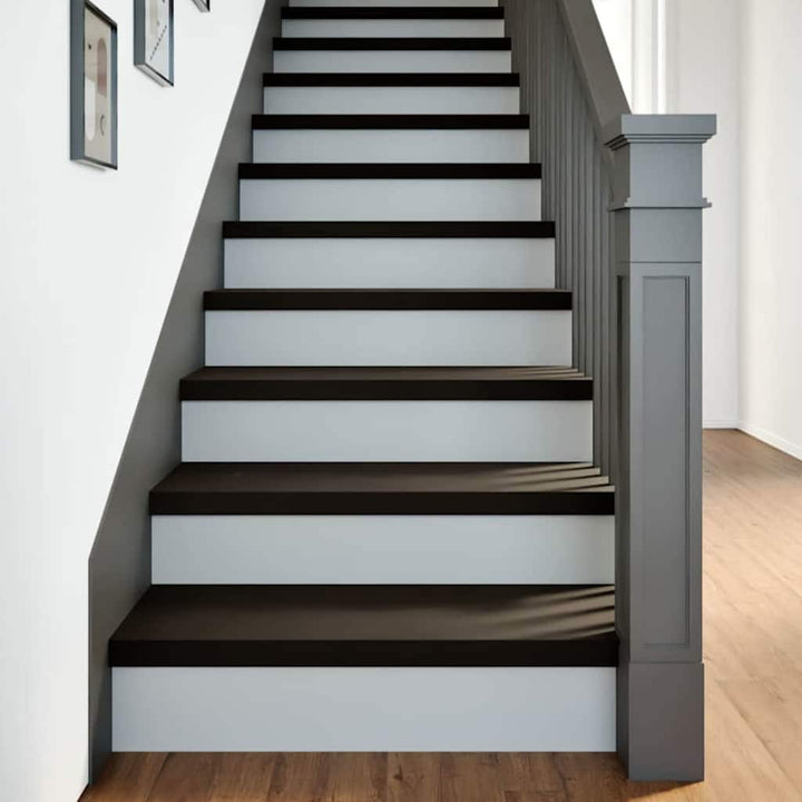 Trappstegsmattor 16 Pcs Brunsvart Massiv Ek