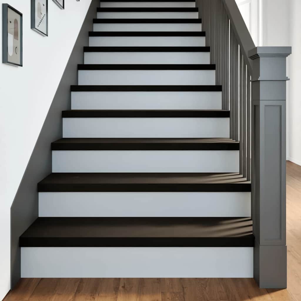 Trappstegsmattor 16 Pcs Brunsvart Massiv Ek